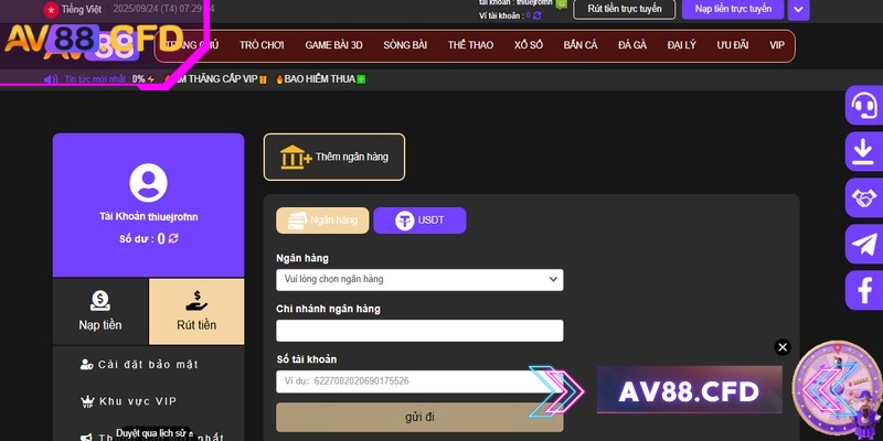 Bet thủ nên kiểm tra số dư để đảm bảo lệnh rút thành công